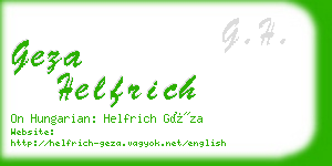 geza helfrich business card